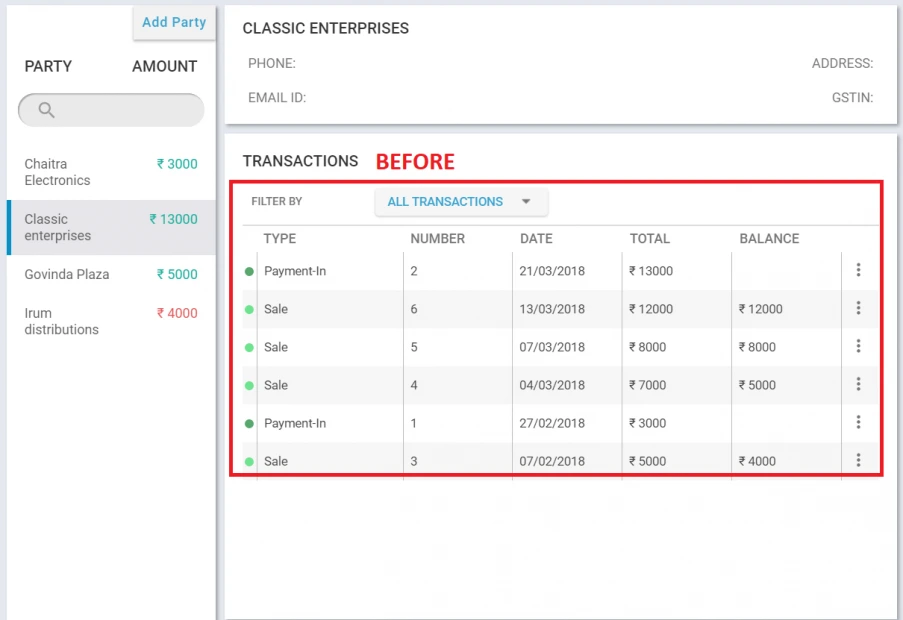 sale/purchase/bank transactions in vyapar  before closing books
