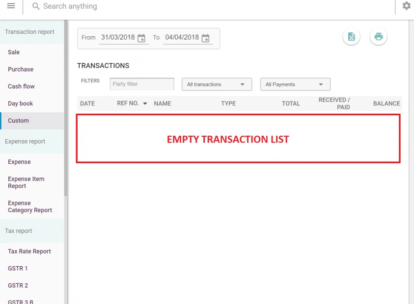 sale/purchase/bank transactions cleared in vyapar after closing books
