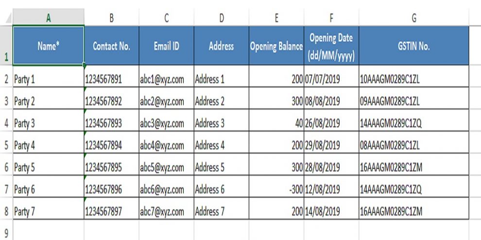 Excel Template