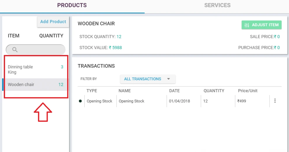 Previous year stock carried forward to the current year
