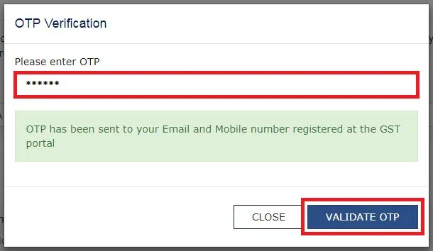 OTP entry field