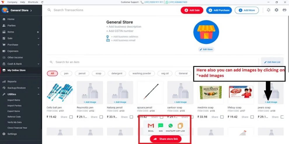 Share the online store link with customers via WhatsApp, email, Instagram, or other social media channels.