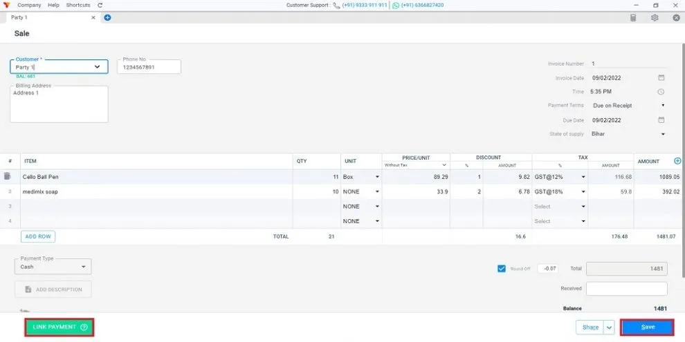 Link advance payment to a sale or purchase invoice