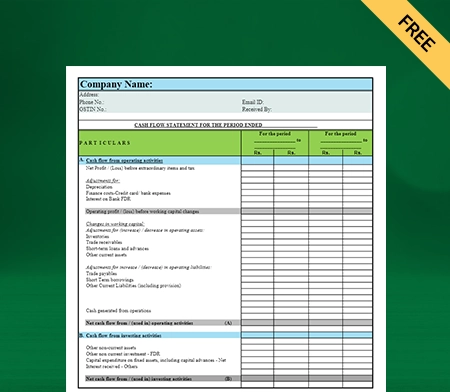 Cash Flow Statement format in Excel