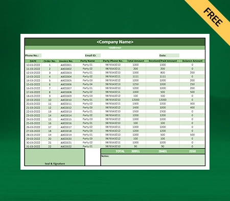 excel report templates free download