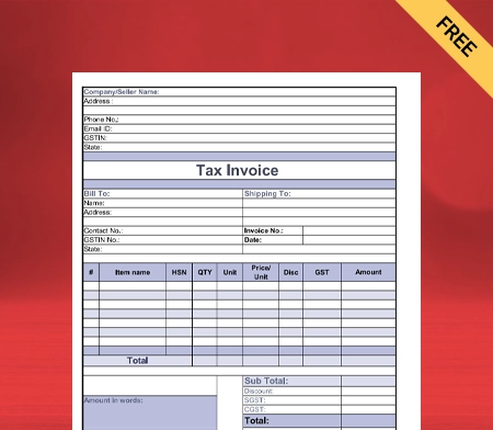 Paid in Full Invoice Template Free Download - Vyapar App