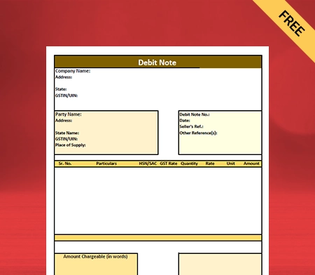 Download pdf debit note Format in tally