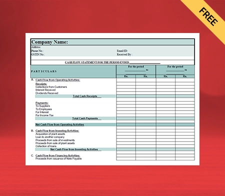 Download Simple Direct Cash Flow Statement in PDF