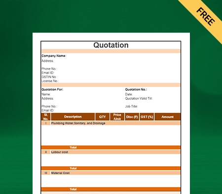 Download Quotation Format in Excel