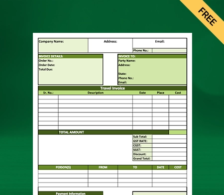 travel voucher format in excel