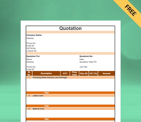 Download Quotation Format in Sheet