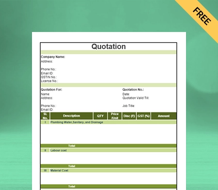 Download Free Quotation Format in Sheet