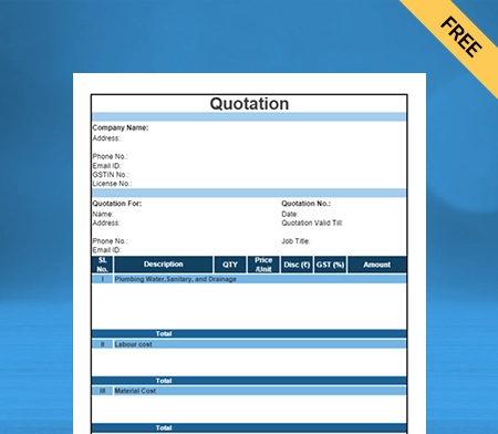 Download Professional Quotation Format in Word