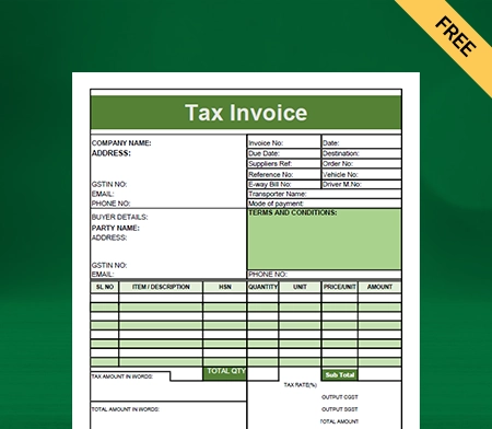 Download Tally Bill Format in Excel