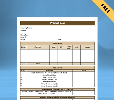 Download Product Costing Best Format in Docs