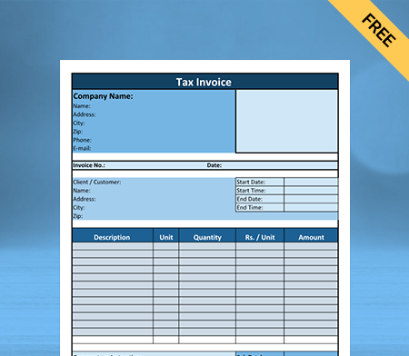 Download Professional Bill Format in Doc
