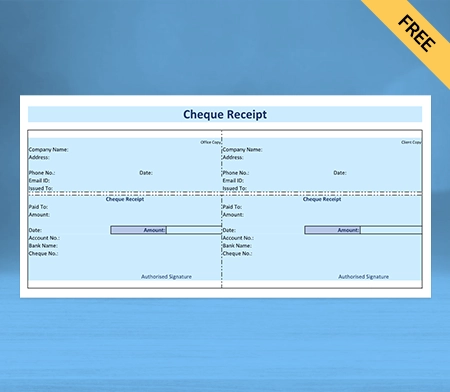 Cheque Receipt Format Simplify Payment Tracking