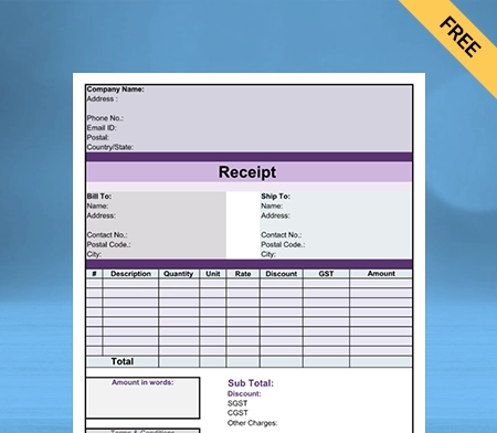 Download Contractor Receipt Template in Docs