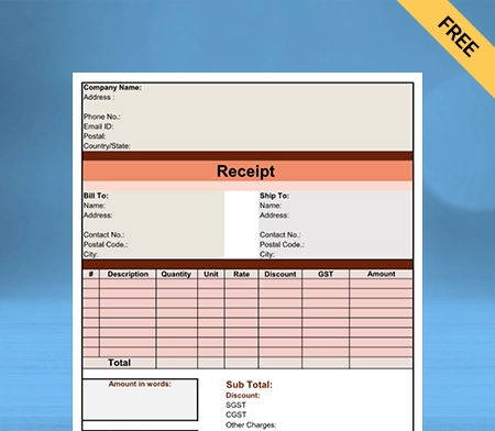 Download Free Contractor Receipt Template in Docs