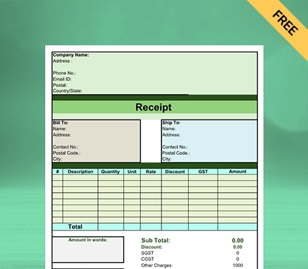 Download Best Contractor Receipt Template in Sheets