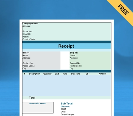 Download Customizable Contractor Receipt Template in Word