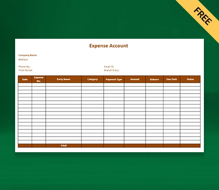 Download Free Expense Account Format in Excel