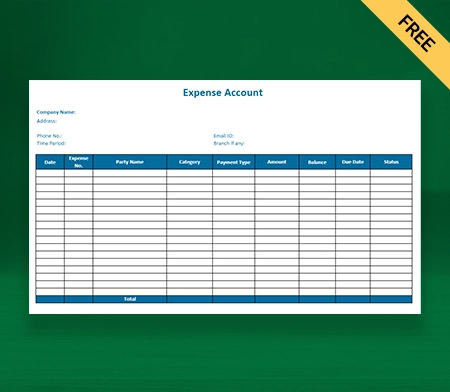 Download Best Expense Account Format in Excel