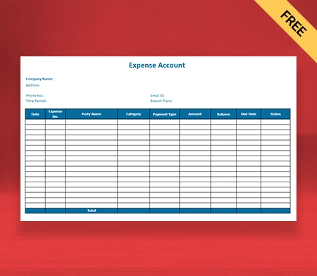 Expense Account Template.pdf Expense Account Format : Improved Financial Tracking