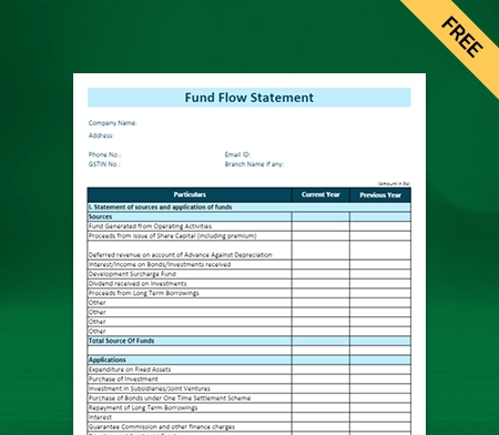 Download Free Fund Flow Statement Format in Excel