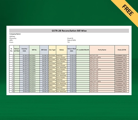 Download GST Reconciliation Format in Excel