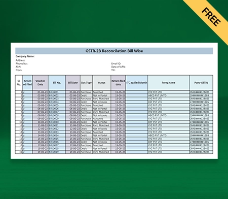 Download Best GST Reconciliation Format in Excel