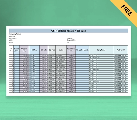Download Best GST Reconciliation Format in Sheets