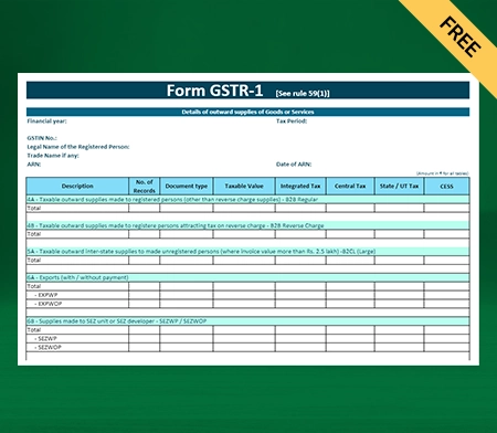 GSTR-1 Format in Excel-2
