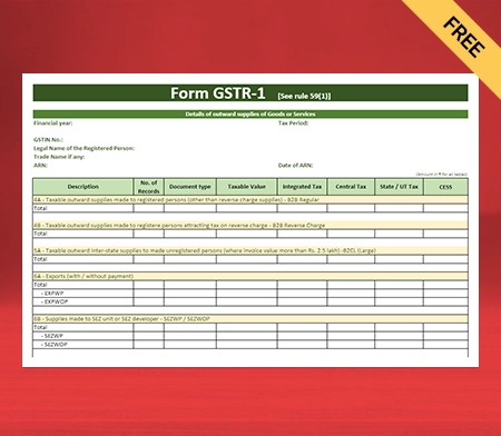GSTR-1 Format in PDF- 1