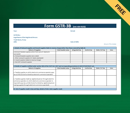 GSTR-3B Format in Excel-2