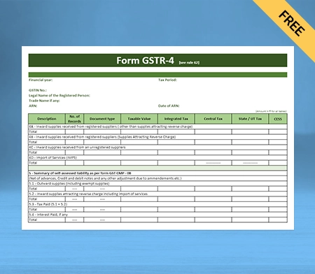 Download GSTR-4 Format in Doc