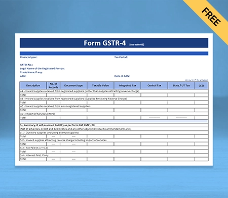 Download Best GSTR-4 Format in Doc