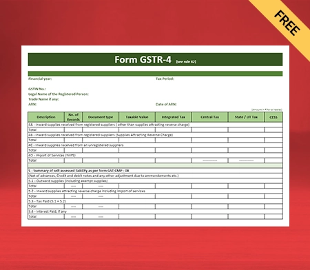 Download GSTR-4 Format in Pdf