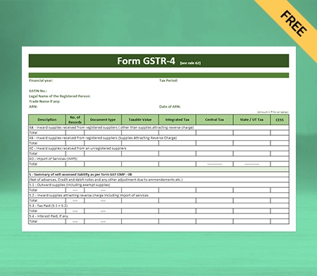 Download GSTR-4 Format in Sheet