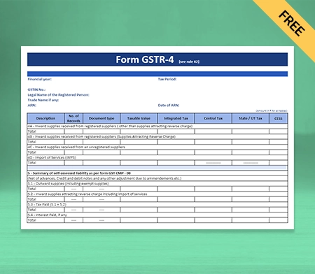 Download Best GSTR-4 Format in Sheet