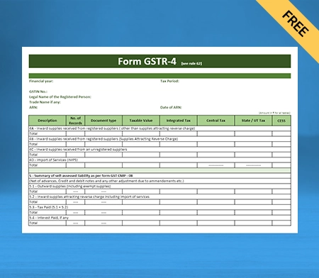 Download GSTR-4 Format in Word
