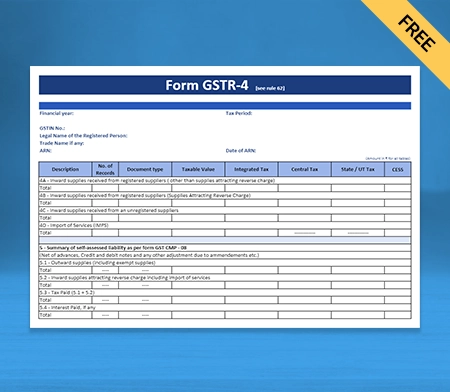 Download Best GSTR-4 Format in Pdf