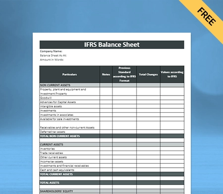 Download easy IFRS Balance Sheet Format in Docs