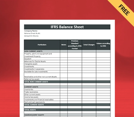 Download IFRS Balance Sheet Format in Pdf