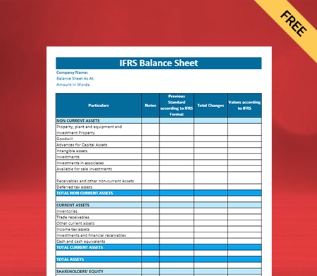 Download Free IFRS Balance Sheet Format in Pdf