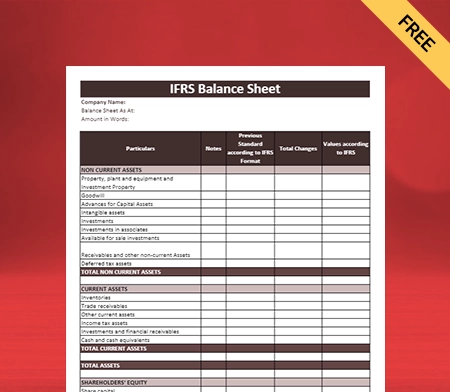 Download Best IFRS Balance Sheet Format in Pdf