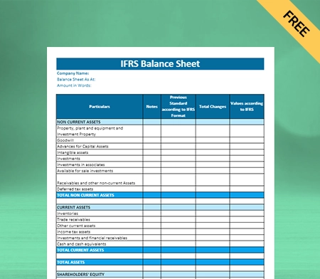 Download free IFRS Balance Sheet Format in Docs