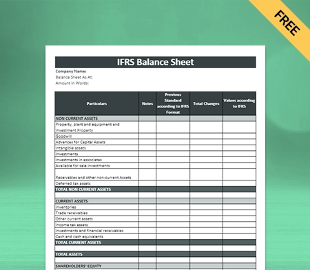 Download Professional IFRS Balance Sheet Format in Docs