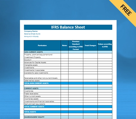 Download Free IFRS Balance Sheet Format in Word