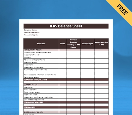 Download Best IFRS Balance Sheet Format in Word